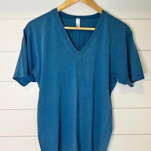 SOLD on Depop- American Apparel Teal V-Neck Shirt